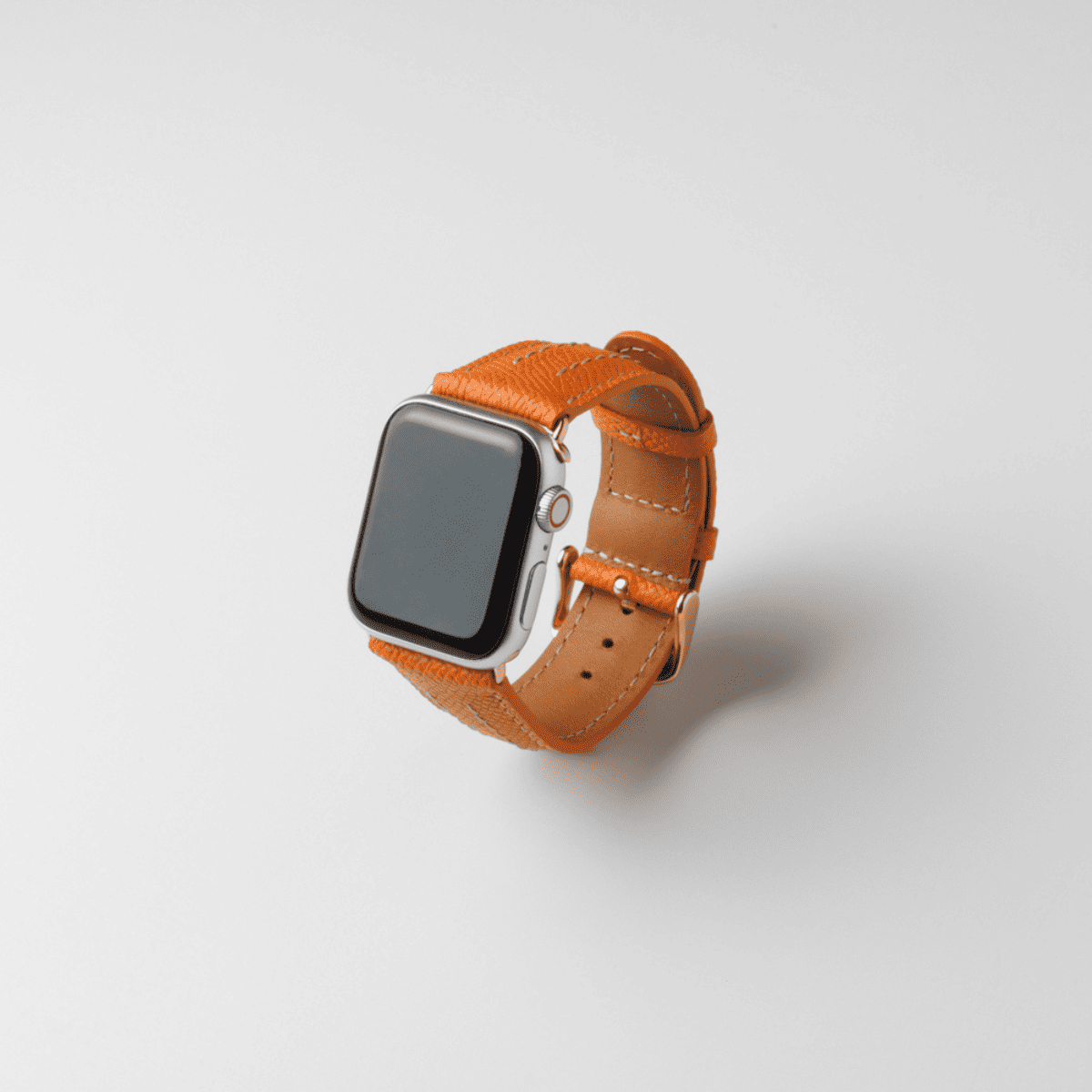 Apple Watch レザー バンド 42 44 45 オレンジ G14-b - 時計