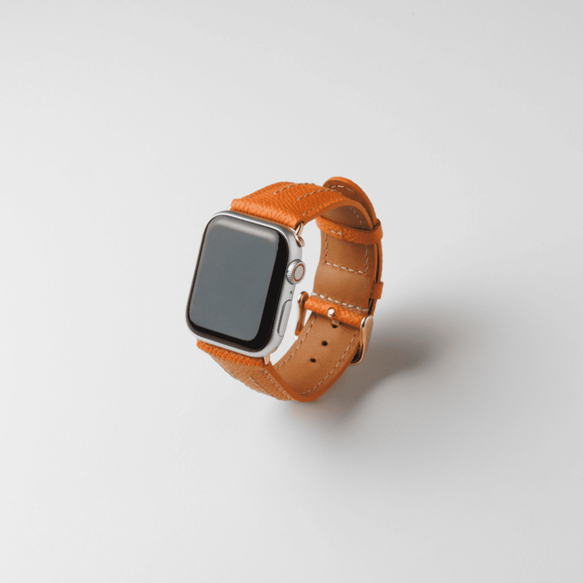 Apple Watch レザーバンド (色：オレンジ)【38mm/40mm/41mm】