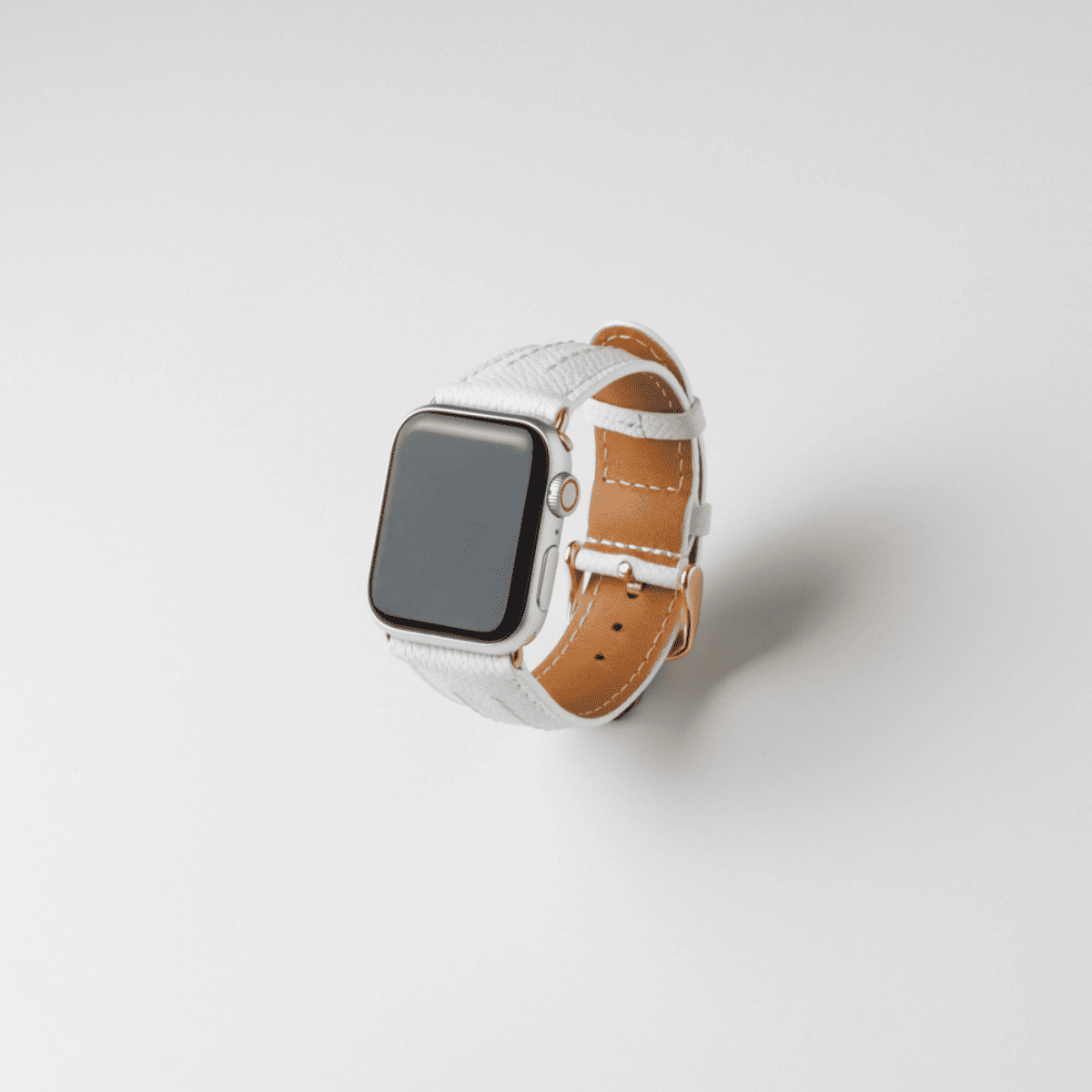 Apple Watch レザーバンド (色：ホワイト)【42mm/44mm/45mm/49mm】