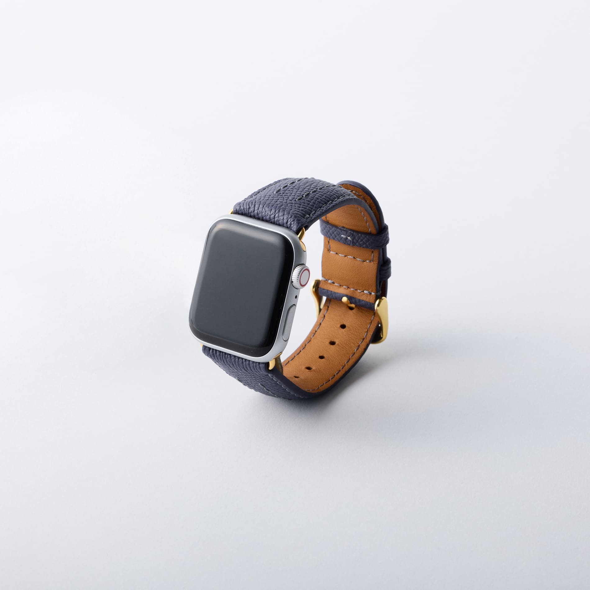 Apple Watch レザーバンド (色：インクブルー)【42mm/44mm/45mm/49mm】