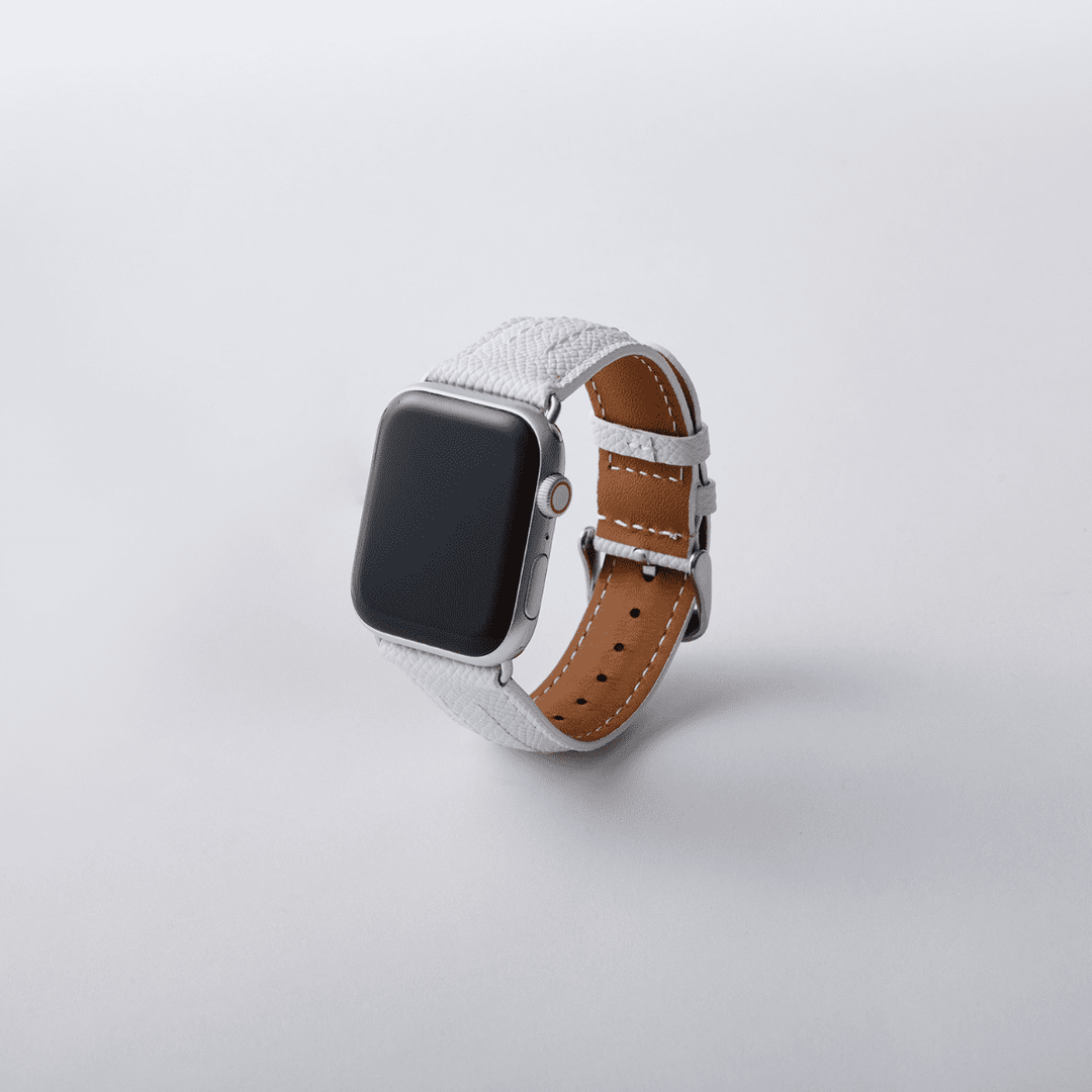 Apple Watch レザーバンド (色：ホワイト)【42mm/44mm/45mm/49mm】