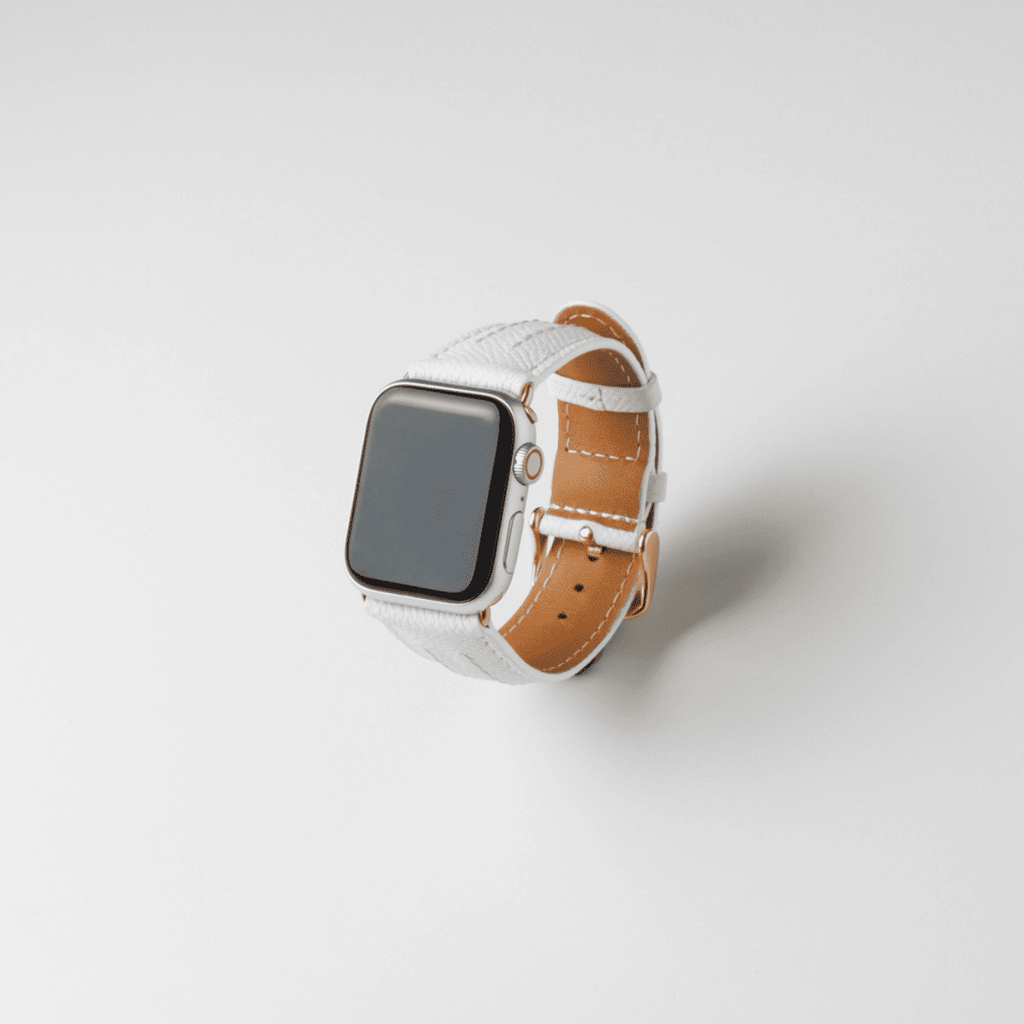 Apple Watch レザーバンド (色：ホワイト)【38mm/40mm/41mm】